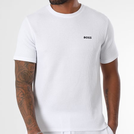BOSS - Ensemble Tee Shirt Et Short Jogging Waffle 50535891 50535884 Blanc
